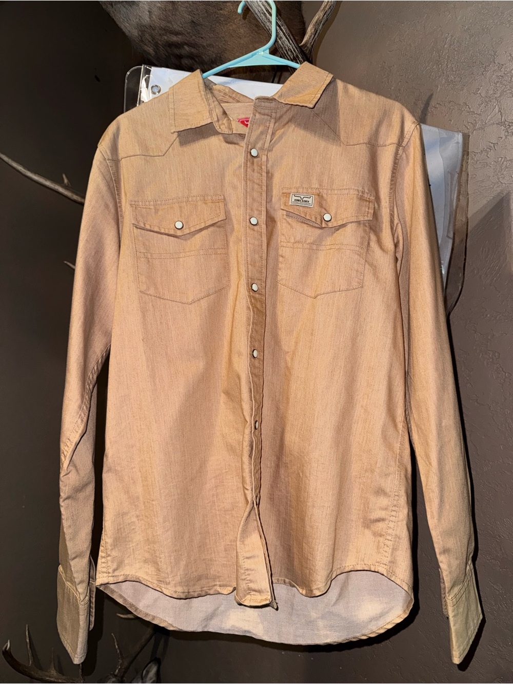 Kimes Ranch Tan Button-Up Work Shirt